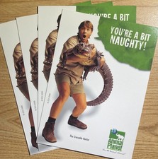 STEVE IRWIN ORIGINAL CROCODILE HUNTER 4 POSTCARDS