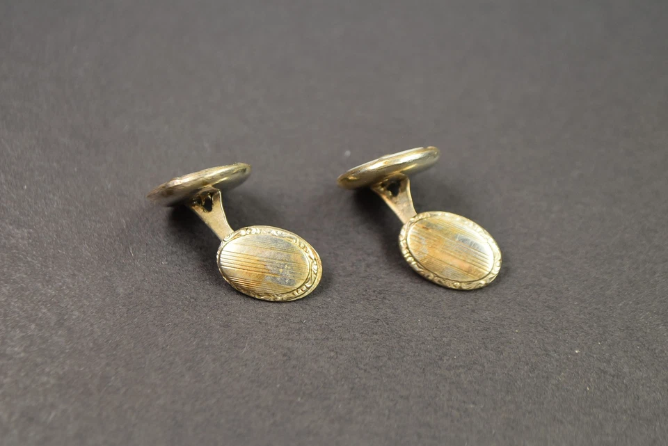 antike Manschettenknöpfe Silber 800 Perlmutt, wohl Art Deco um 1920 - Bild 2 von 4