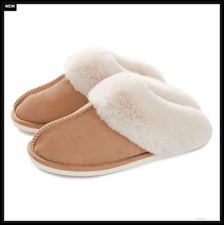 Womens Fuzzy Slippers Memory Foam Non-Slip Warm Winter Indoor Outdoor House