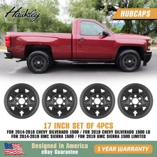 4 Matte 2014 2015 2016-2018 Silverado 1500 17" Wheel Skins Rim Hub Caps Covers