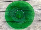 Large Vintage Forest Green Glass Serving Platter 14.5"