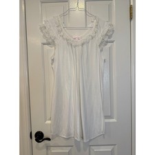 Oscar de la Renta VINTAGE Pink Label White Lace Nightgown Loungewear - Size XL