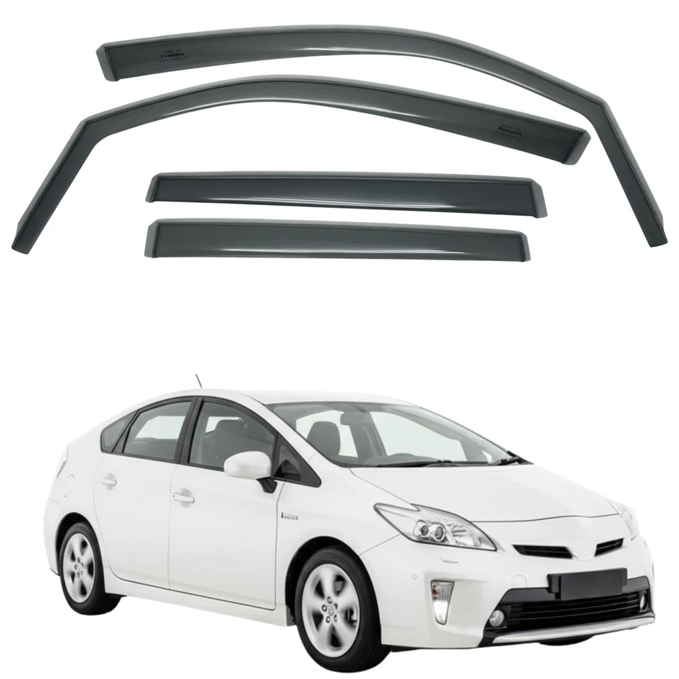 PARA TOYOTA PRIUS 1.8 2009-2015 PROTECTORES DE LLUVIA EN CANAL DEFLECTOR DE VIENTO 4 PIEZAS Foto 2 de 4