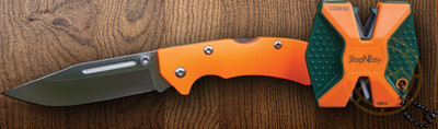 AccuSharp SharpNEasy Lockback Combo Knife 3.25'' Stainless Steel Blade G10 Handle