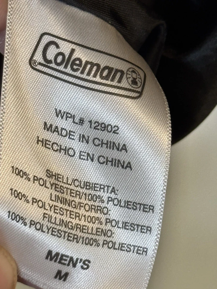 Coleman Chaleco Puffer Negro Para Hombre’s M Aislado Acolchado Cremallera Camping Exterior Ropa de Trabajo Foto 3 de 4