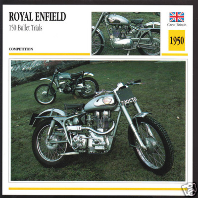 1950 Royal Enfield 150 Bullet Trials 346cc Motorcycle Photo Spec
