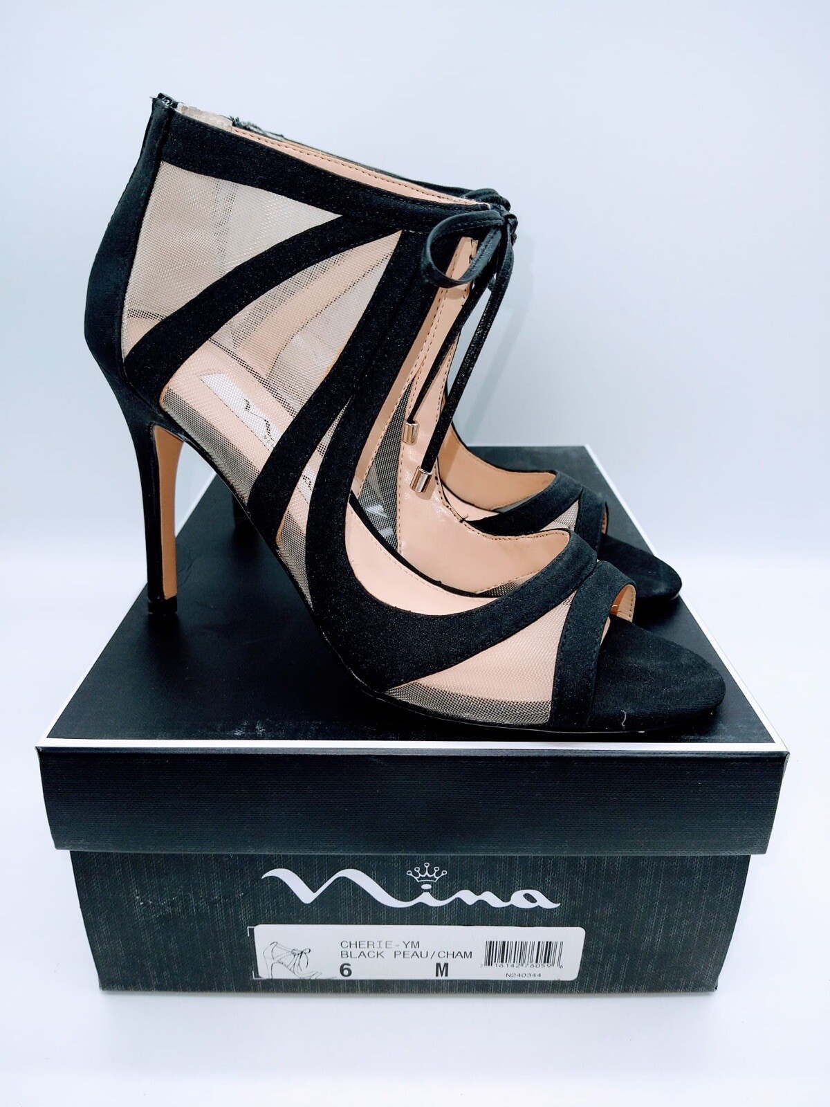Open Toe Dress Sandals - Black Satin 