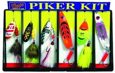 New Mepps Piker Lure Kit 6 per Pack K3D
