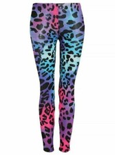 Womens Leopard Animal Print Leggings Ladies Full Length Pants 8-24 UK