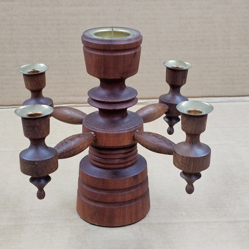 Candelabro de madera Iroko caro / Kambala candelabro org. Erzgebirge - Imagen 5 de 8