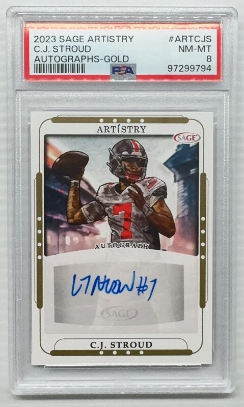 CJ Stroud Sage Artistry Autographs #ARTCJS Gold