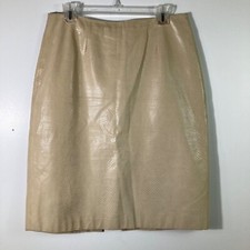 Womens Vintage Y2K Pelle Studio Wilsons Lined Leather Skirt Tan 12