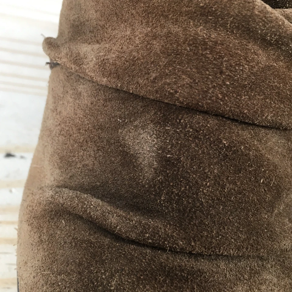 Nicole Boots Womens 8.5 M Aboard Tall Riding Brown Suede Leather Cone Heels - Image 4 of 4