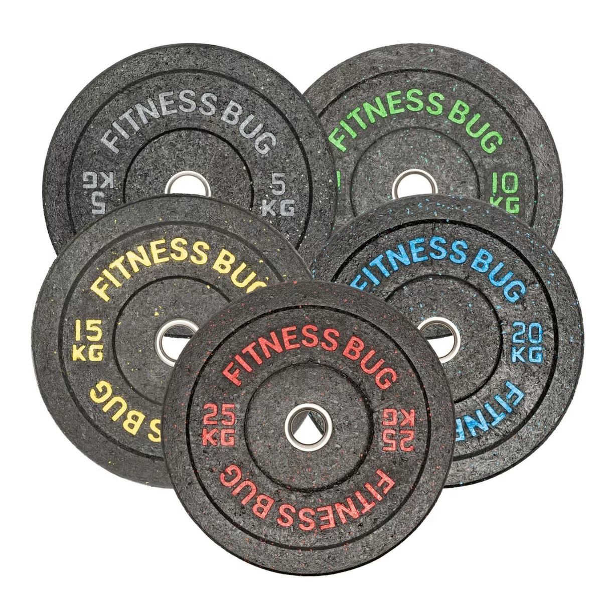 FitnessBug Rubber Crumb Bumper Plates Olympic Weight Plates