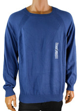 Alfani Mens Sweater New XL Blue Pullover Long Sleeves Round Neck Soft Solid