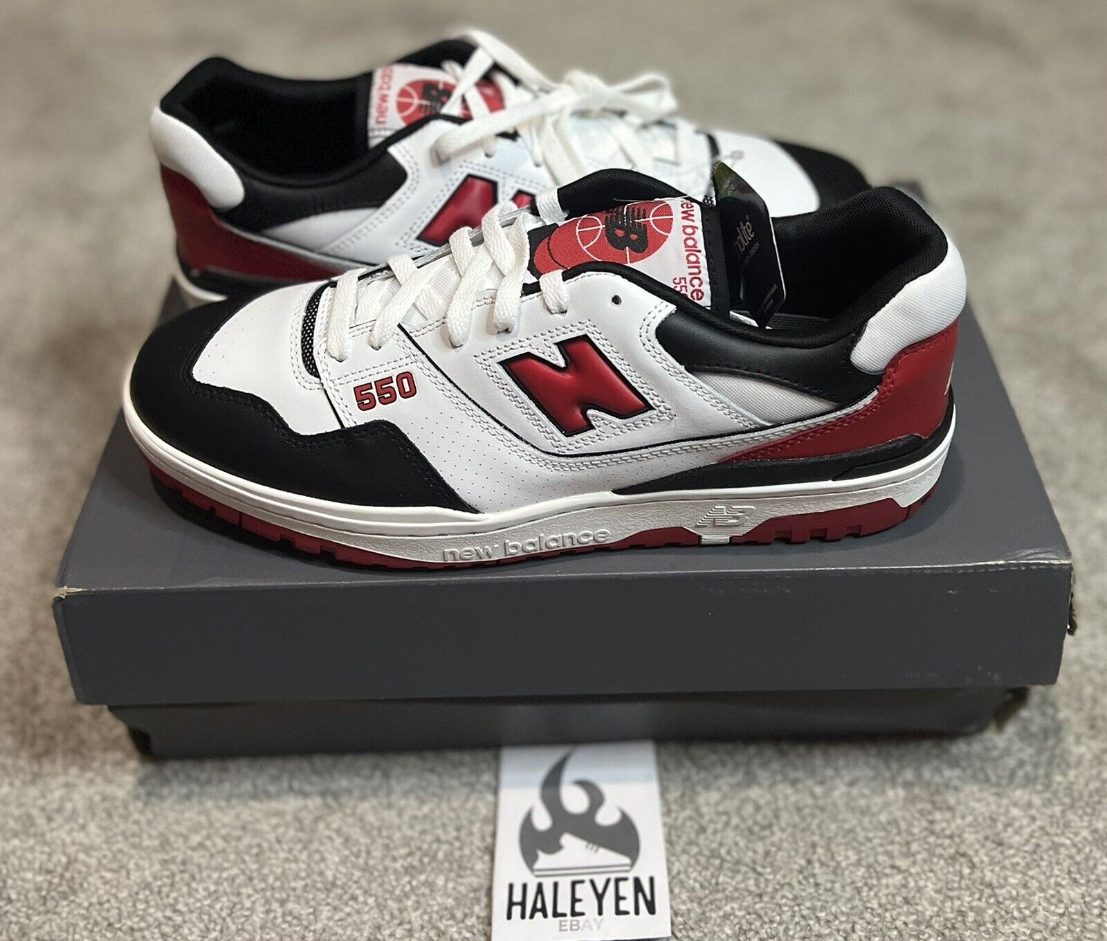 New Balance 550 White Red Black