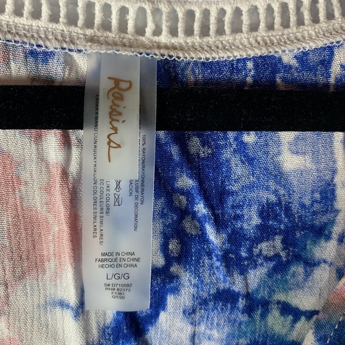 Raisins Juniors Womens Torquay Printed Caftan Swimsuit Cover Up Blue Size Large - Picture 3 of 6