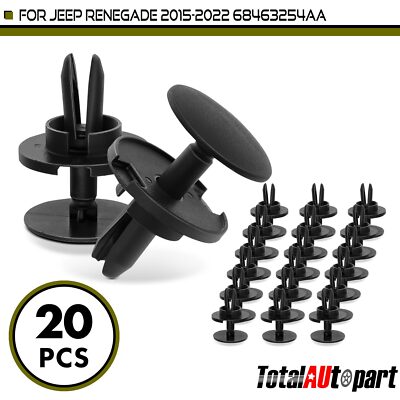 20Pcs Grille Panel Retainer Clips Push-Type for Jeep Renegade 15-22 9mm Nylon