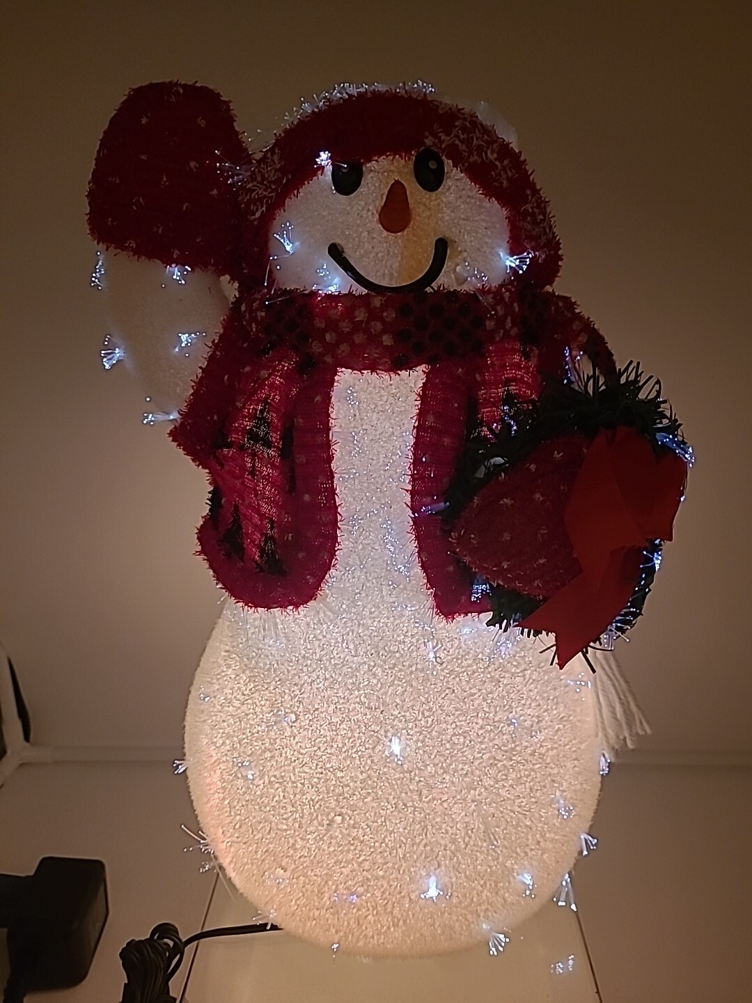 2002 Avon Fiber Optic 15" Christmas Snowman Color Changing eBay