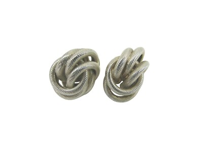 Vintage Silvertone Monkey Paw Pierced Earrings 35078