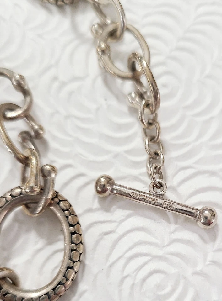 Collar Michael Dawkins Plata Esterlina Noche Estrellada Eslabón Ovalado Firmado 24" Foto 3 de 3