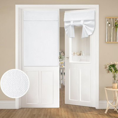 Cortinas de lino opacas para puertas francesas en color blanco puro