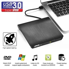 USB External DVD Drive CD Player PC DVD+RW ROM CD-RW Burner For Macbook Desktop
