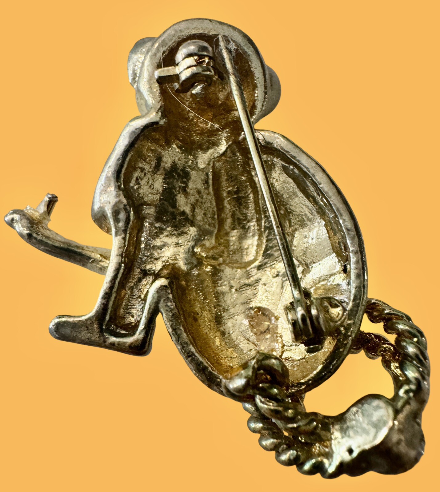 Rhinestone.  Monkey Brooch - image 3