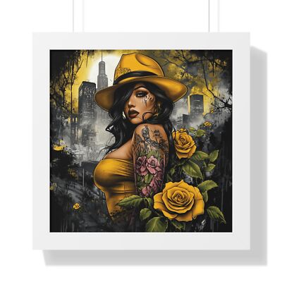 Lowrider Art Low Rider Chicana Girl Framed Poster Latina Chola