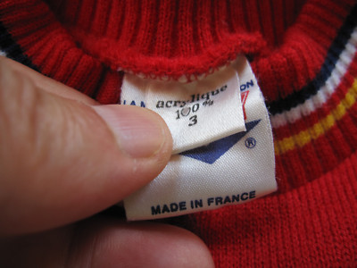 Maillot Cycliste Vintage Cycles PONY - Rouge, Acrylique, Made In France, Taille 3