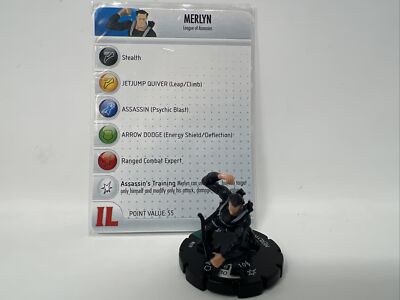 Merlyn #019 DC Heroclix Justice League set Uncommon with card 2007