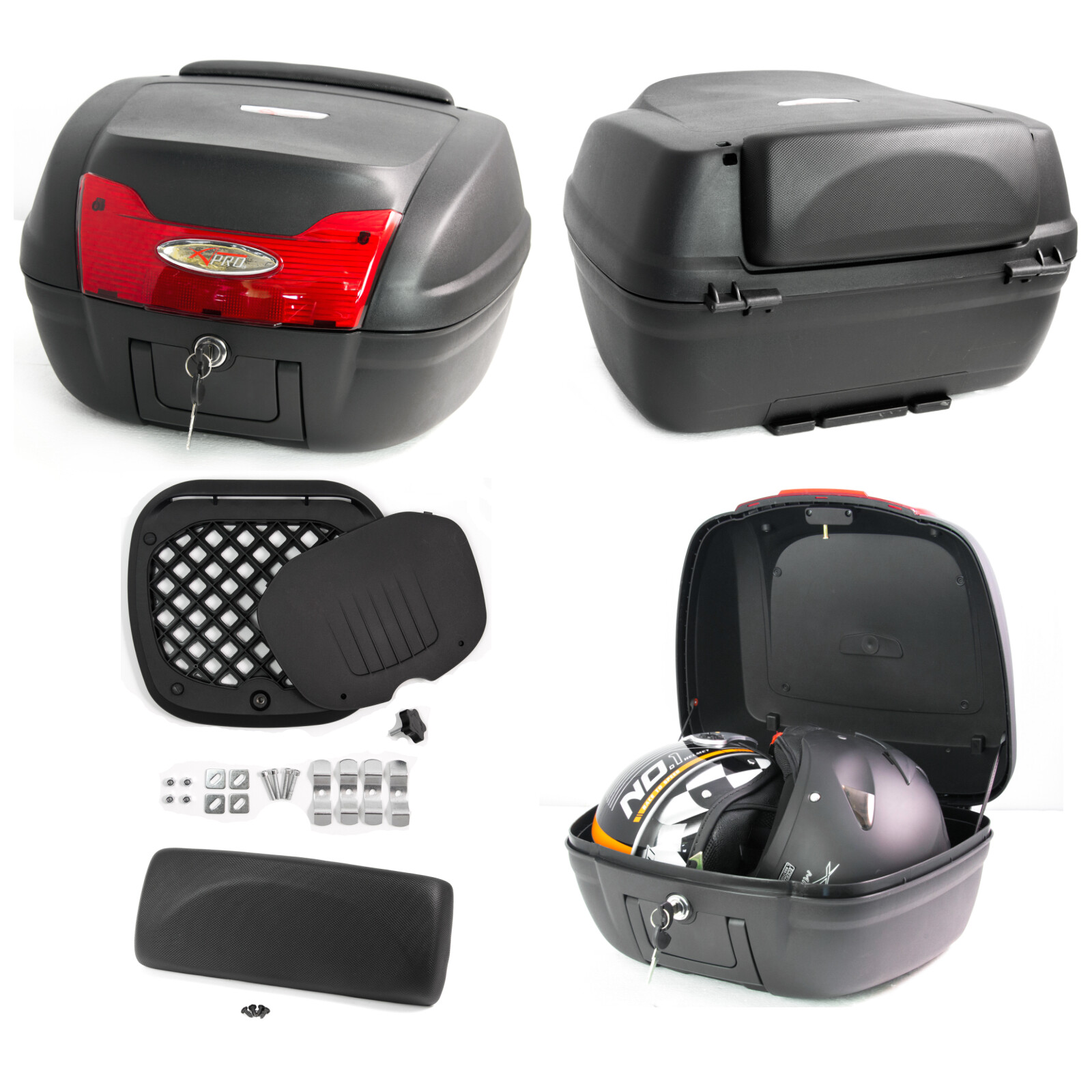 Bauletto Moto Scooter Baule Valigia Rigida Touring Universale Nero