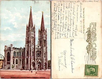 Immaculate Conception Cathedral Denver Colorado CO Postcard