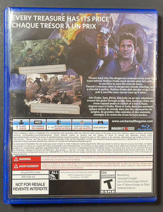 Uncharted 4. PlayStation 4 / Ps3 d'occasion pour 7 EUR in La Pobla