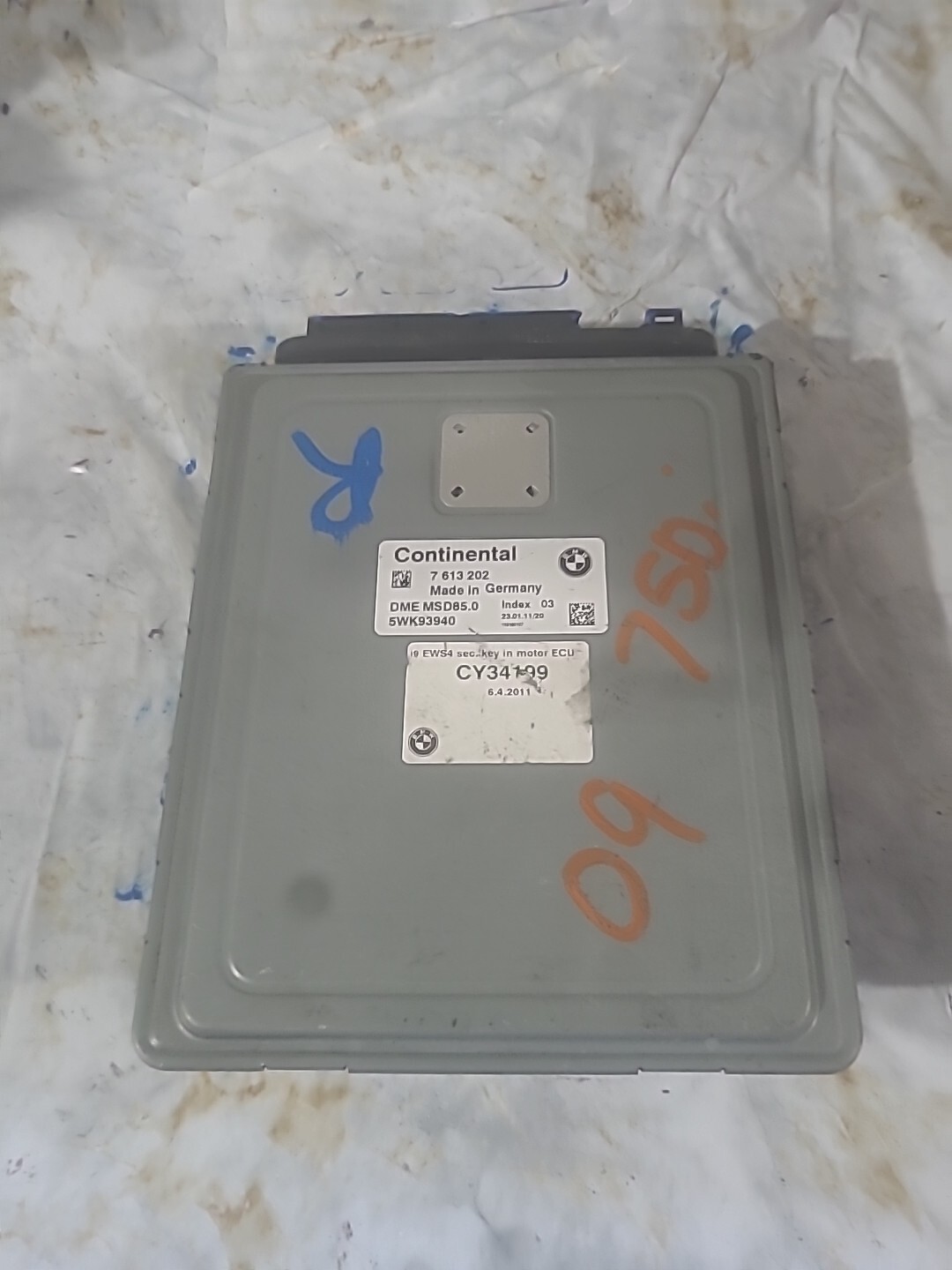 10-16 BMW 550i 535 ECU CAS Engine Computer Module Switch Key Set 