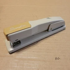 Vintage Swingline 744 All Metal 7" Desktop Stapler  USA Tan Beige 