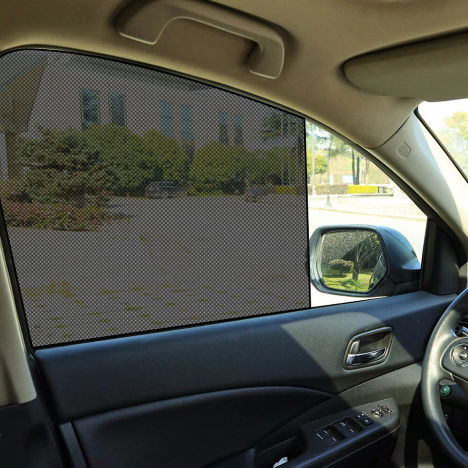 2x Car Side Window Sun Shades Stickers UV Protection Sunscreen Cover Accessories - Image 3 of 4