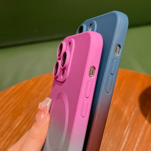 Case For iPhone 16 15 14 Pro Max 13 12 Magsafe Gradient Magnetic Silicone Cover - Picture 6 of 19