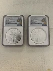 2021 Silver Eagle "At Dawn And At Dusk" 35th Anniversary 2-Coin Set  - NGC MS69