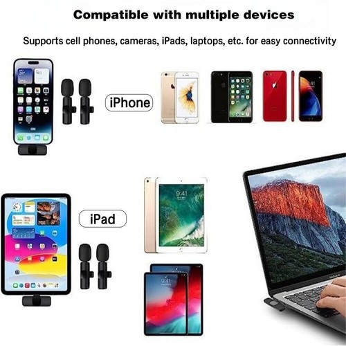 For iPhone/Android Wireless Lavalier Lapel Microphone Audio Video Recording Mic - Picture 7 of 16