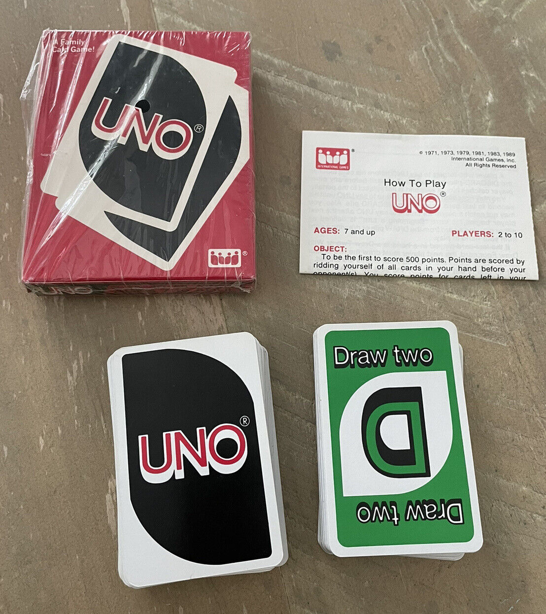 UNO Card Game with Original Box & Instructions COMPLETE 2 Sets of VTG*  1973+1979