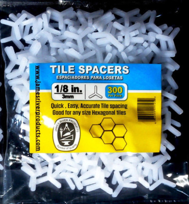  Y  Spacers for Hexagone Tiling Tools 1/8'' , 300 spacers