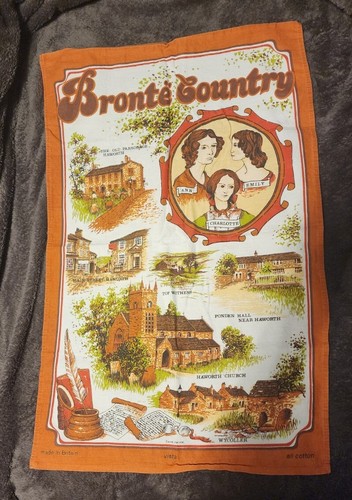 Bronte Country Vintage Tea Towel The Bronte Sisters and Landmarks in Haworth - 第 1/9 張圖片