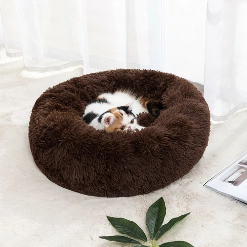 Calming Fluffy Pet Bed | Anti-anxiety Cat Bed | Donut Round Dog Bed | Pet Nest - Picture 5 of 11