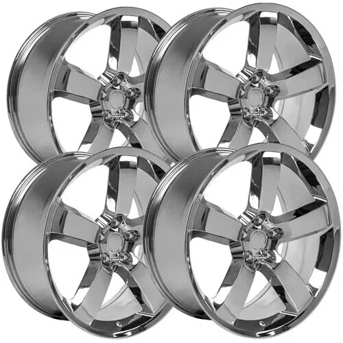 (Set of 4) OE Wheels DG04 20x9 5x115 +20mm Chrome Wheels Rims 20