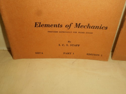 ICS ELEMENTS OF MECHANICS Parts 1 &2 International Correspondence Schools 1944 - Picture 2 of 24