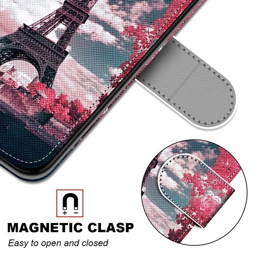 Para Varios Teléfonos Caliente Flor Hierro Torre Tarjeta Bolsillo Billetera Estuche Abatible Soporte Cubierta - Imagen 6 de 12
