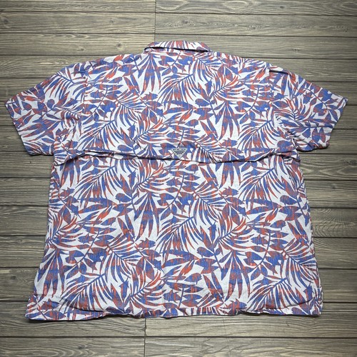 Camicia hawaiana Columbia PFG pesca ventilata uomo 3XL manica corta con bottoni - Foto 5 di 5