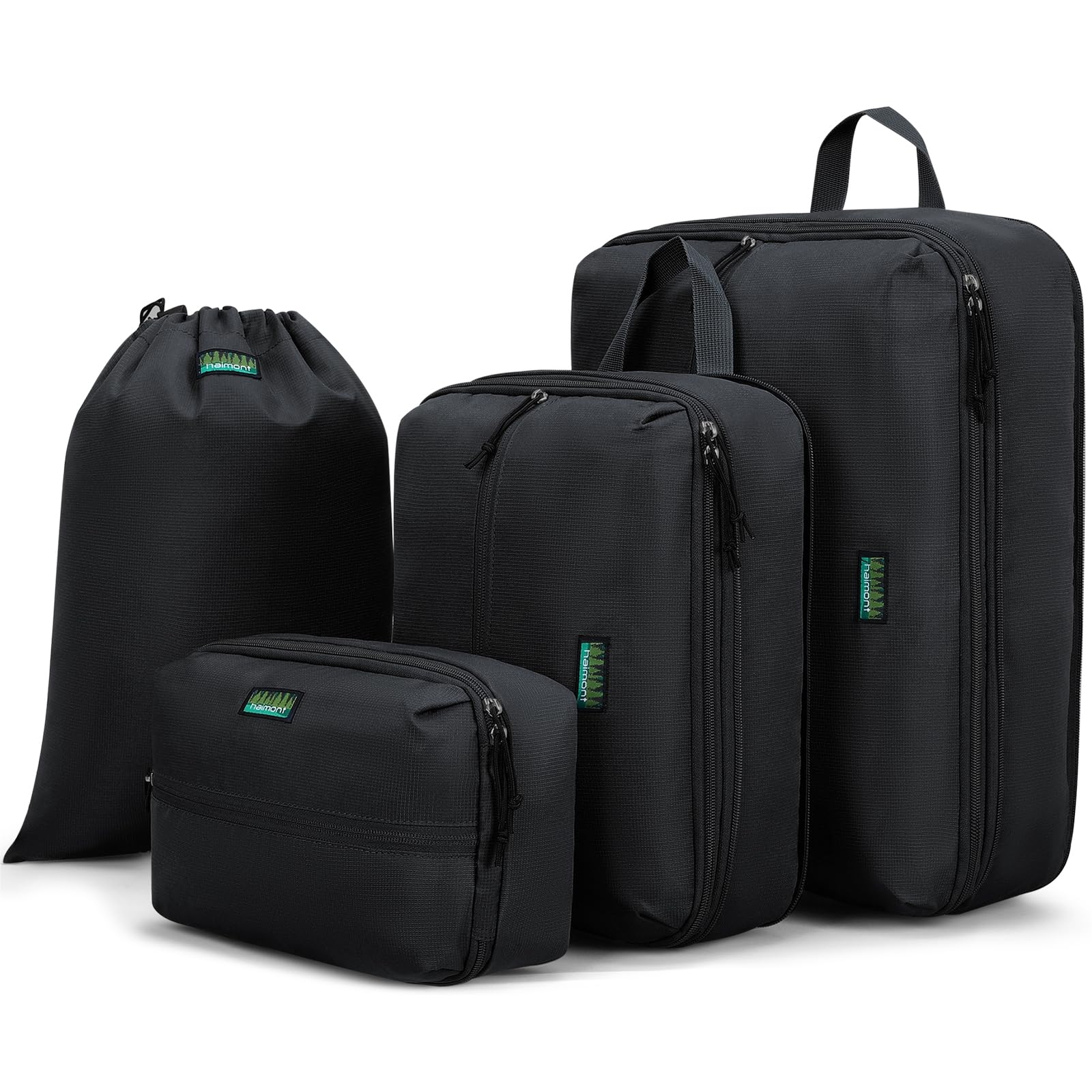 Compression Packing Cubes for Travel Expandable Packing Organizers Black New-image