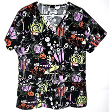Jack Skellington Scrub Top by Disney  Nightmare Before Christmas  Womens Large